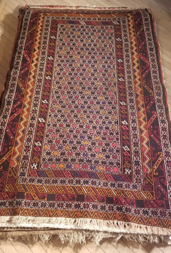 Image of 4x6 Russian Soumak Rug with Star Power Design
