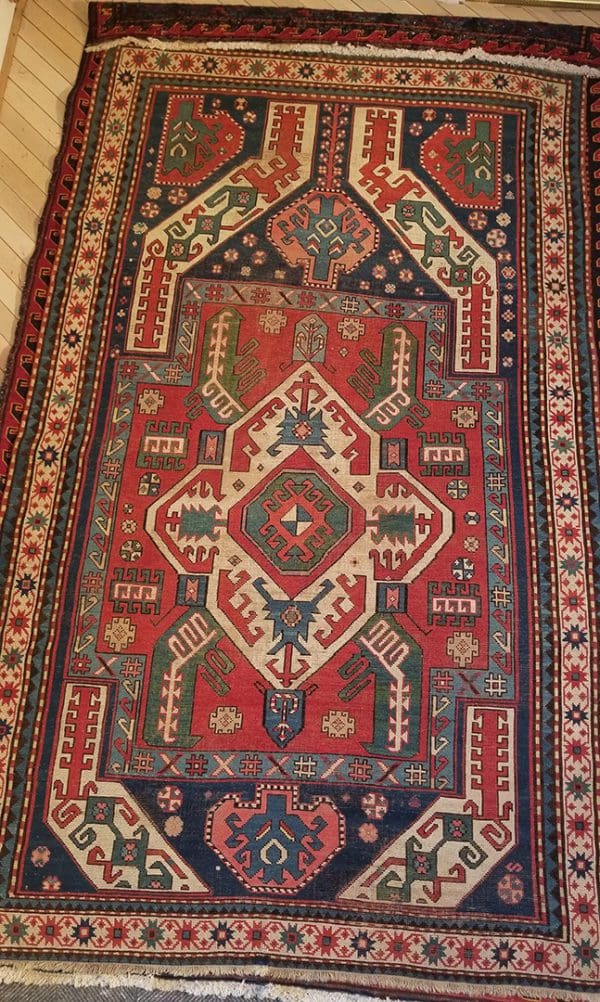 Image of approximately 4X8 Russian Kazak with Crab Design