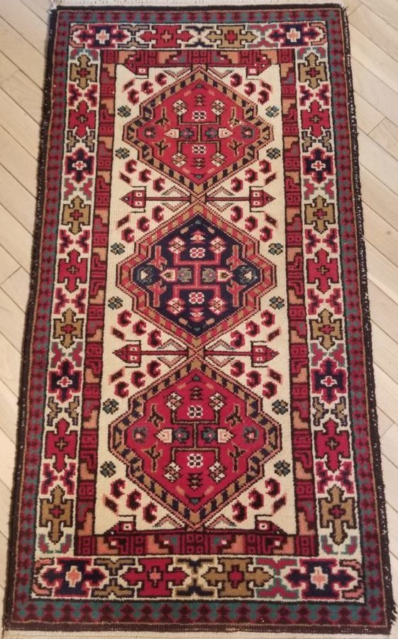 Image of Persian Serab Rug - Three Medallion with Flags